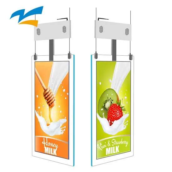 Werbung Doppelseitiges Hängedisplay Digital Signage LCD Hochhelles LCD Digitale Werbung Transparenter Bildschirm Großes LCD-Display