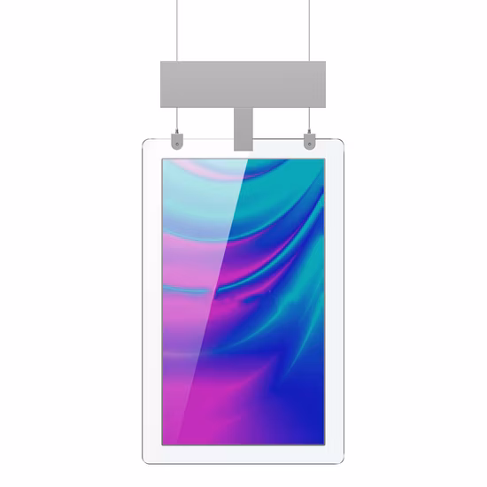 Hängende, doppelseitige, superschlanke, ultradünne, transparente Digital Signage und Displays